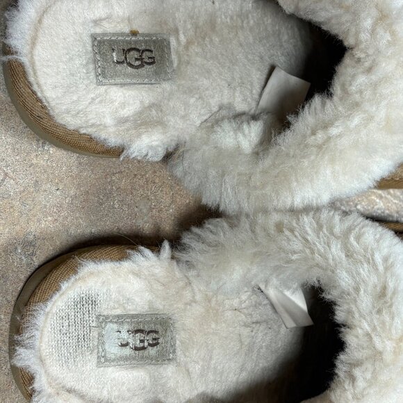 UGG Coquette Sheepskin Slipper Shoes Tan Treadlite EVA Indoor Outdoor 8 - Picture 8 of 11